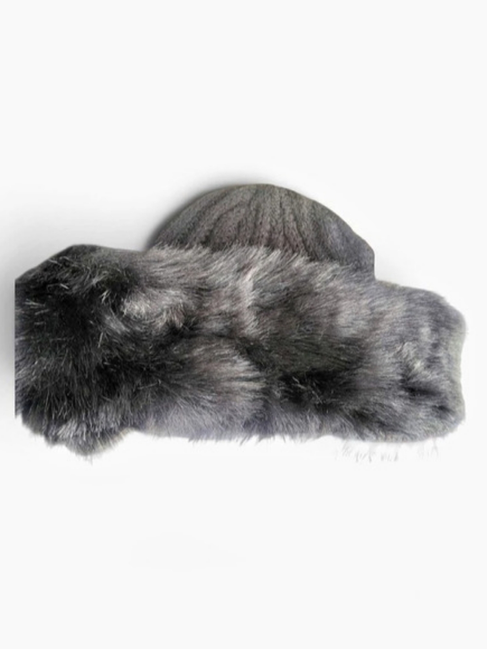 Faux Fur Hat in Black Like New